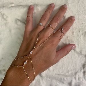 Rose Gold CZ Hand Chain by TatiRocks Jewelry